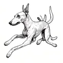 a greyhound chasing a rabbit tattoo design idea