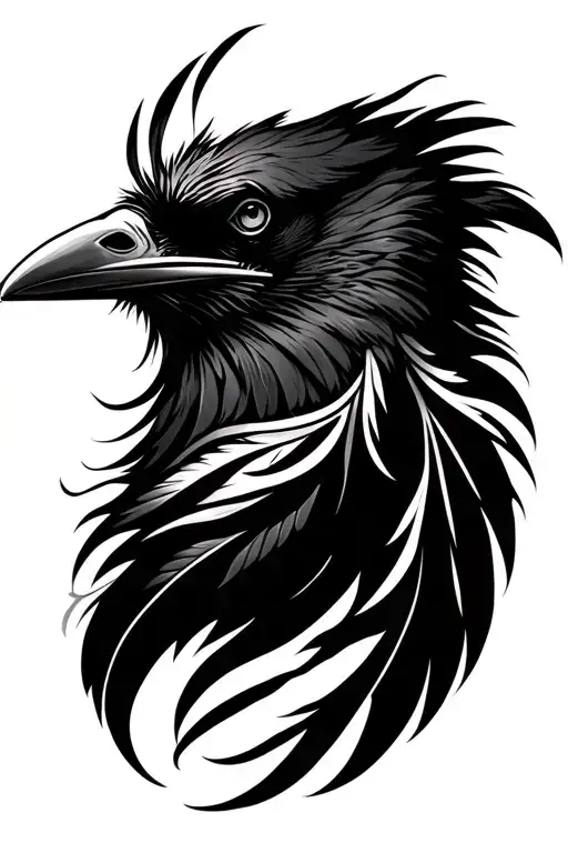 native feather with abstract raven talon tattoo design idea