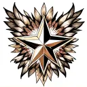 5 point star tattoo design idea