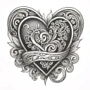 J In A Heart tattoo design idea
