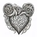 J In A Heart tattoo design idea