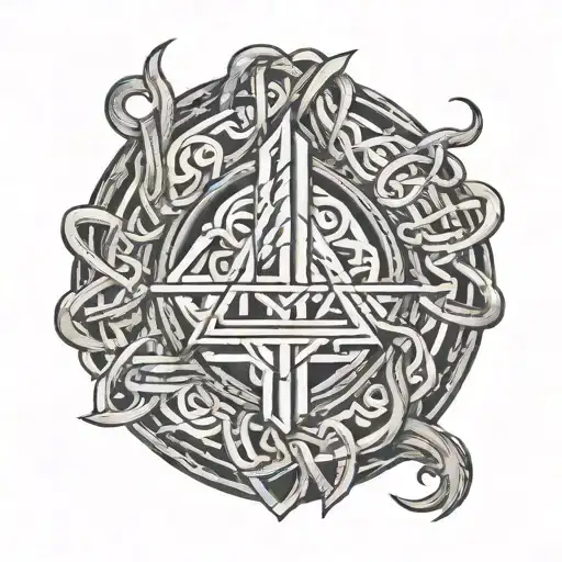 bind runes engraved tattoo design idea
