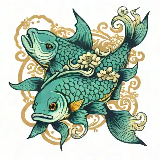 Pisces, deep emotions, charming illustration tattoo design idea