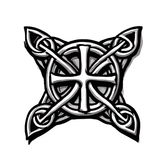 Celtic cross surrounded tattoo design idea