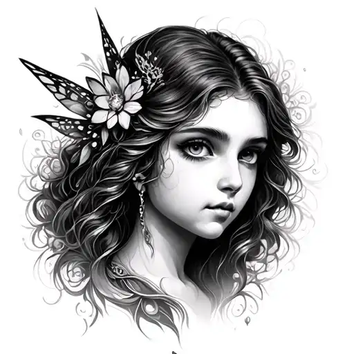 Fairy Face tattoo design idea