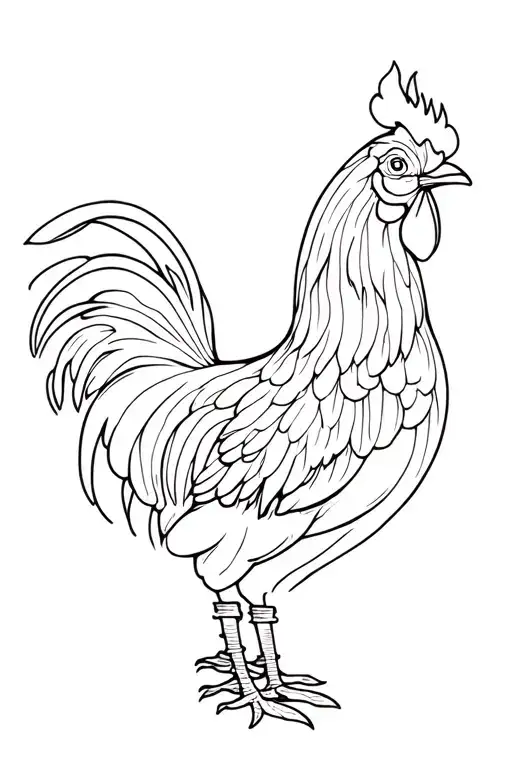 honeysuckle rose rooster  tattoo design idea