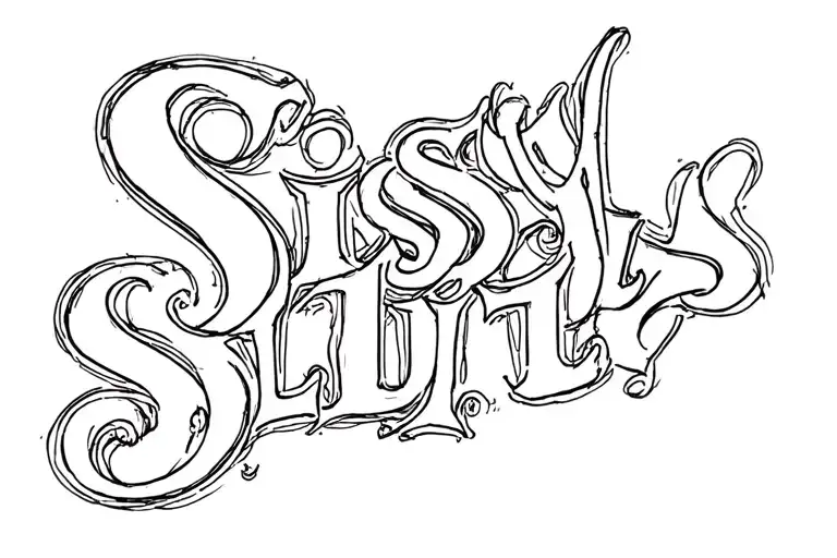sissy slut text tattoo tattoo design idea