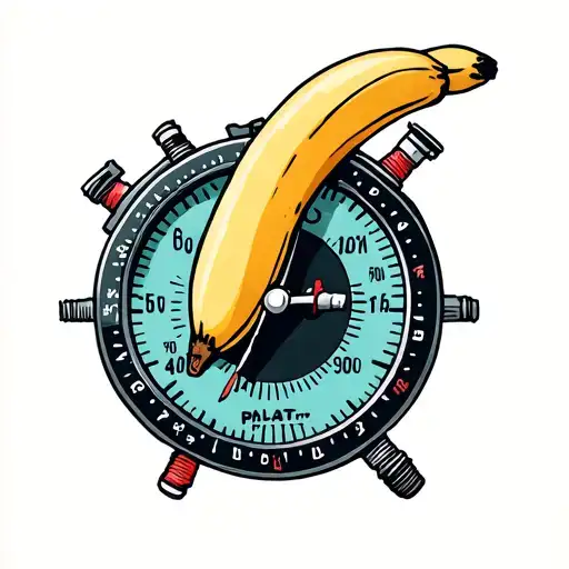 altimeter with around a pilatus, a closing pin and a banana skydiving tattoo design idea
