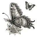 Butterfly with Name on each wing tattoo design idea
