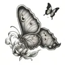 Butterfly with Name on each wing tattoo design idea