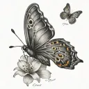 Butterfly with Name on each wing tattoo design idea