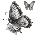 Butterfly with Name on each wing tattoo design idea