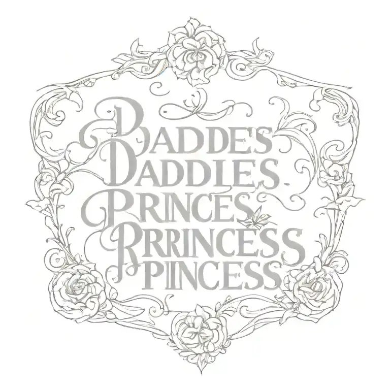 text "Daddies Princess" tattoo design idea