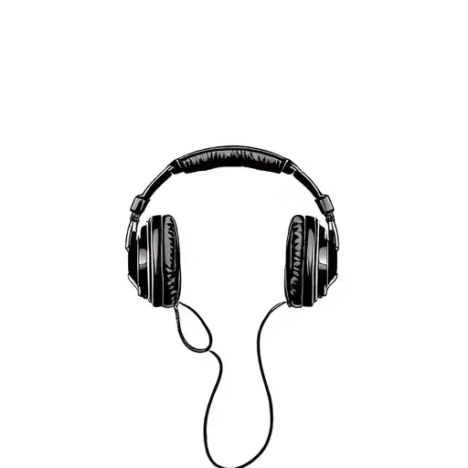 headphone and mic tattoo design idea