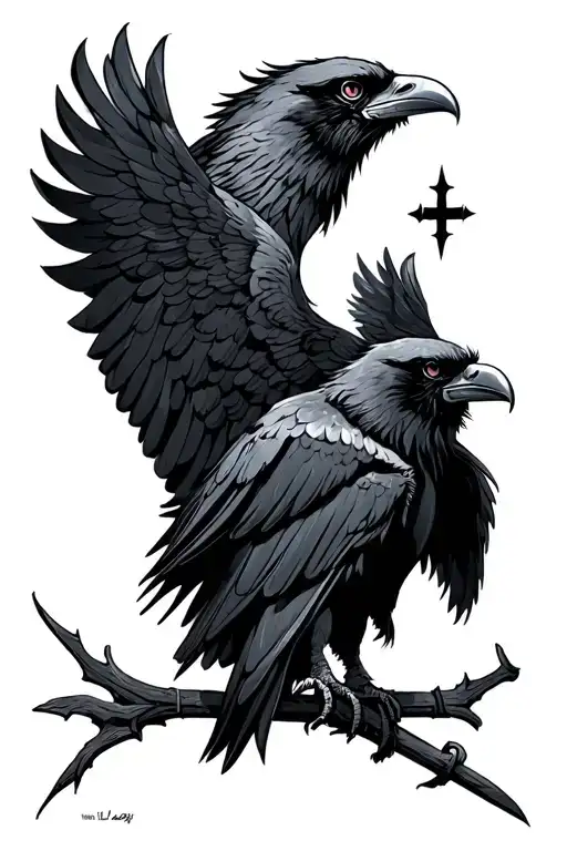 knight templar ravens tattoo design idea
