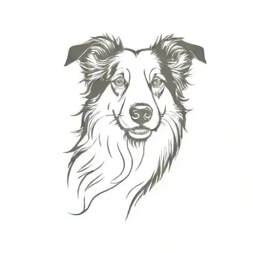 border collie tattoo design idea