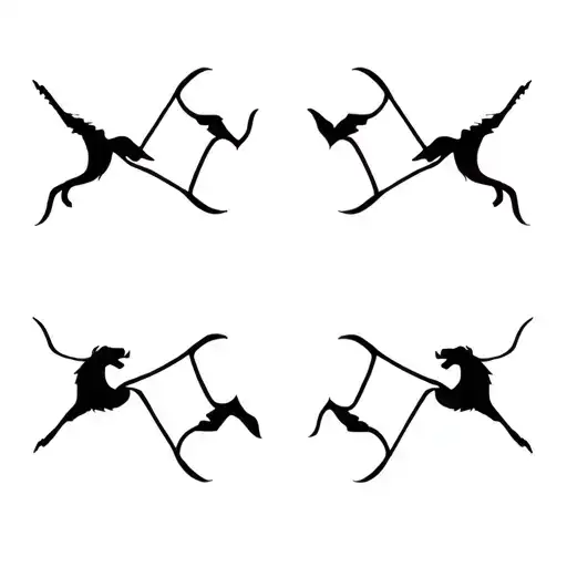 Leo and Sagittarius zodiac sign tattoo design idea