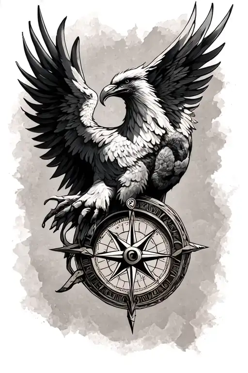 men’s half sleeve tattoo forearm with compass and phoenix tattoo design idea