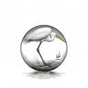 Coverup egret tattoo design idea