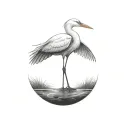 Coverup egret tattoo design idea