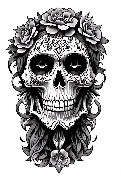 Santa de Muerte tattoo design idea