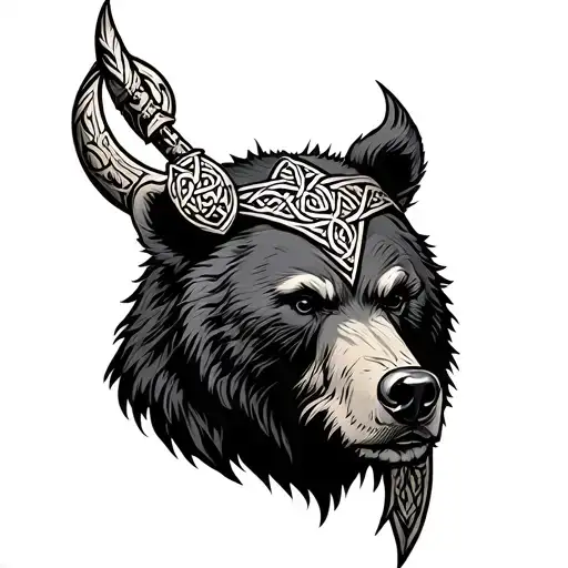 viking celtic bear tattoo design idea