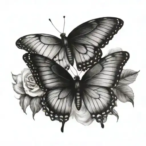 I want mini or medium tattoo photos included name Alvin and Phyo ,Butterfly and show the meaning of love for these two p tattoo design idea