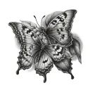 I want mini or medium tattoo photos included name Alvin and Phyo ,Butterfly and show the meaning of love for these two p tattoo design idea
