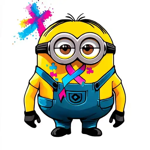 minion autism awareness tattoo design idea