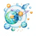 solar system with planets tattoo design idea