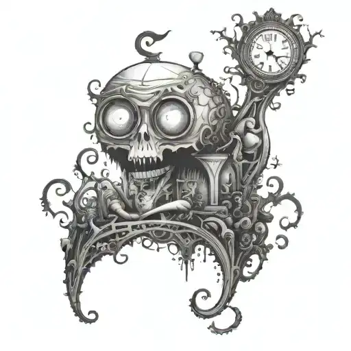 zero tim burton style tattoo design idea