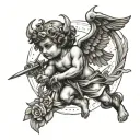 easy evil cupid tattoo design idea