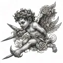 easy evil cupid tattoo design idea