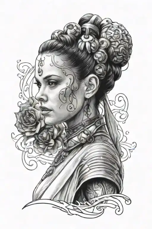 Padme Amidala Dark Side of the Force tattoo design idea