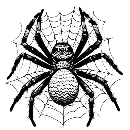 "Life's Eternal Rhyme" charlotte's web, jumping spider holding round egg tattoo design idea