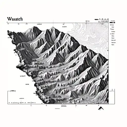topography map of wasatch mountains tattoo design idea