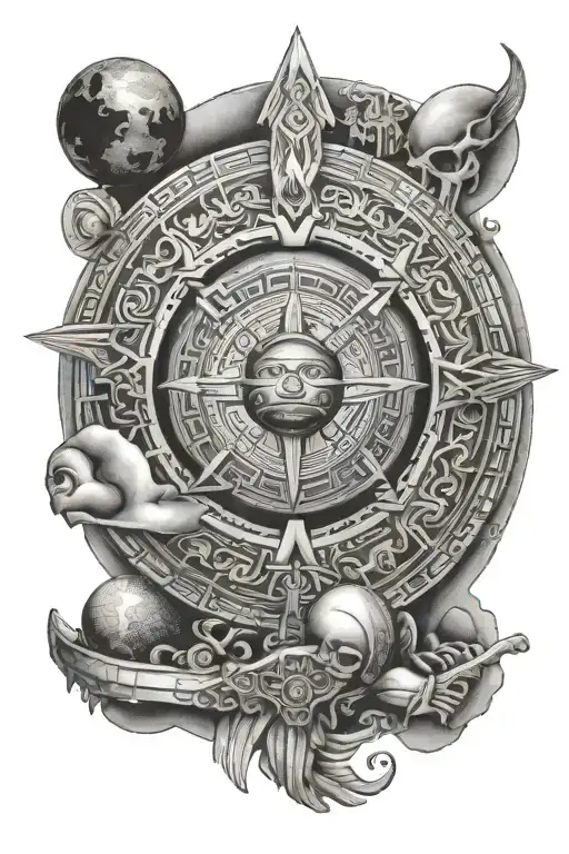 mayan calendar with the planet Venus tattoo design idea