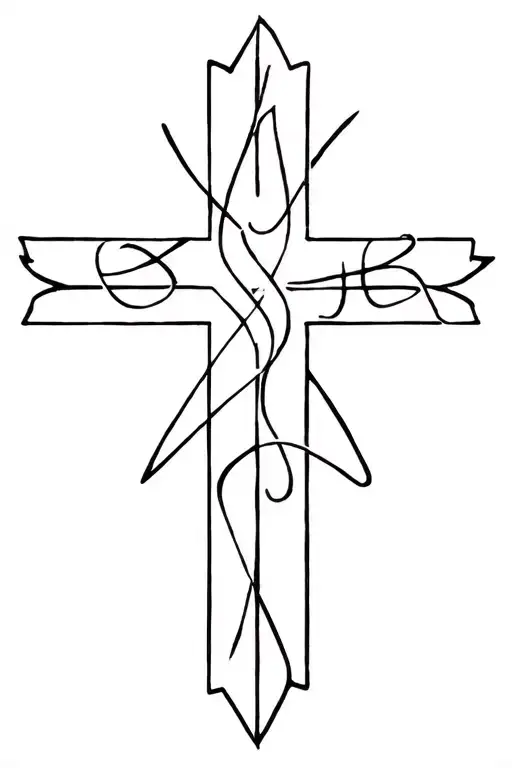 cross with the word loyalty intertwined tattoo design idea