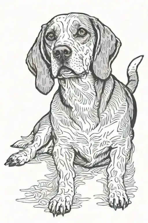 Dog beagle tattoo design idea