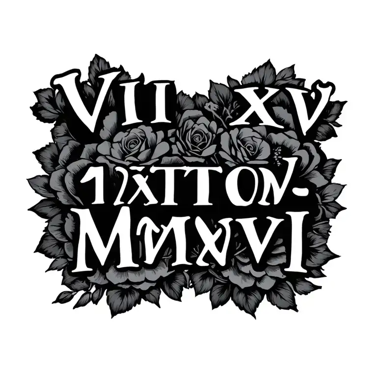 "VII-XXV-MMVII" wife birthday date tattoo design idea