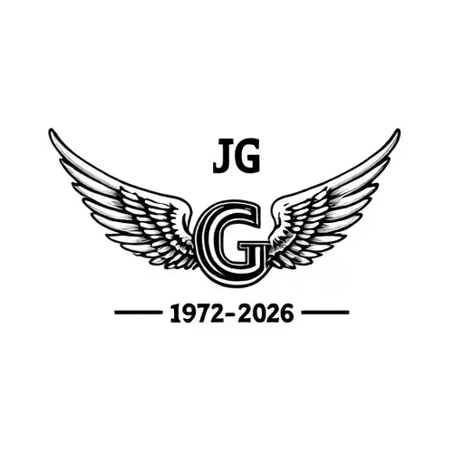 "JG 1972-2026" harley davidson motorcycle, with wings wrapped tattoo design idea