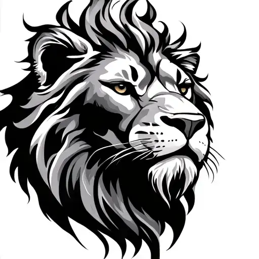 Fire Lion tattoo design idea