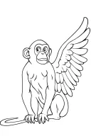 a monkey with wing tattoo design idea