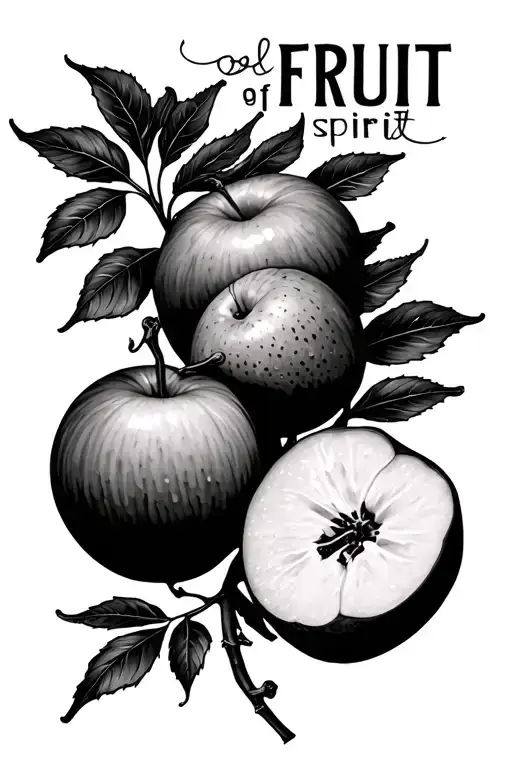 fruit of the spirit with words  tattoo design idea