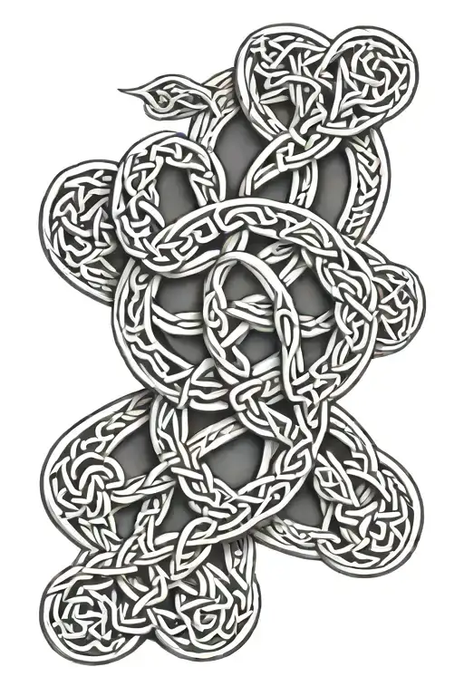 Celtic knots of fatherhood, family, and love, weaving together tattoo design idea