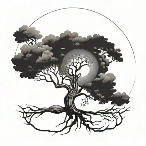 tree of life and spiritual journey  tattoo design idea
