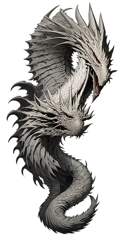 final fantasy 7 bahamut vs levathian tattoo design idea