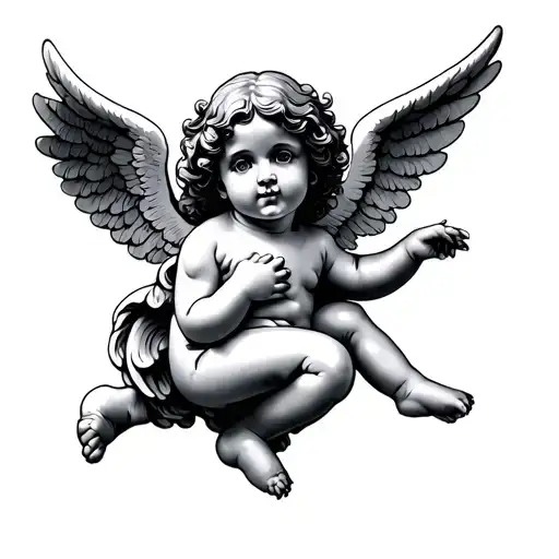 cherub angel tattoo design idea
