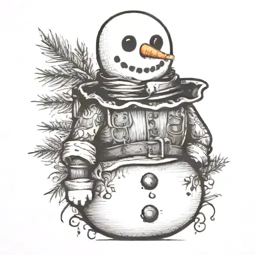 snowman tattoo design idea