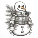 snowman tattoo design idea